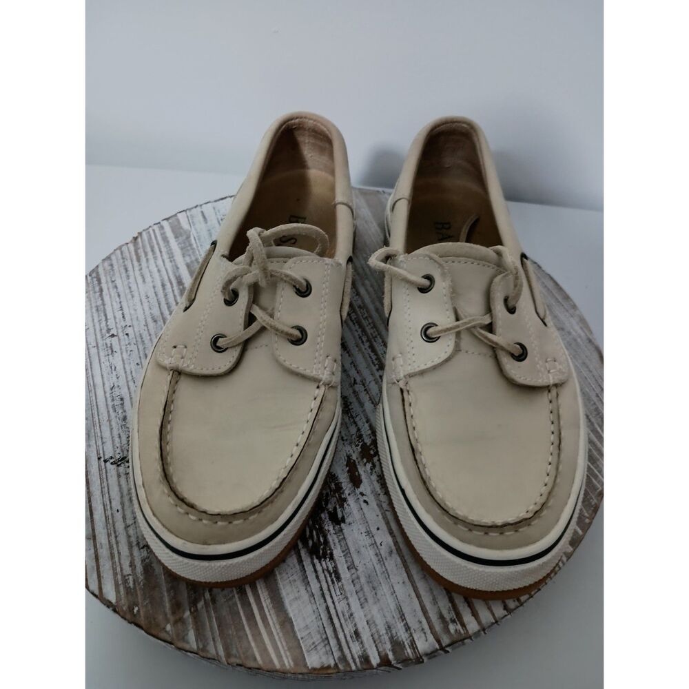 BASS Beige Cayman Loafer Leather Lace Boat Shoes - QAG2 - Women's Size 8.5 - Picture 3 of 7